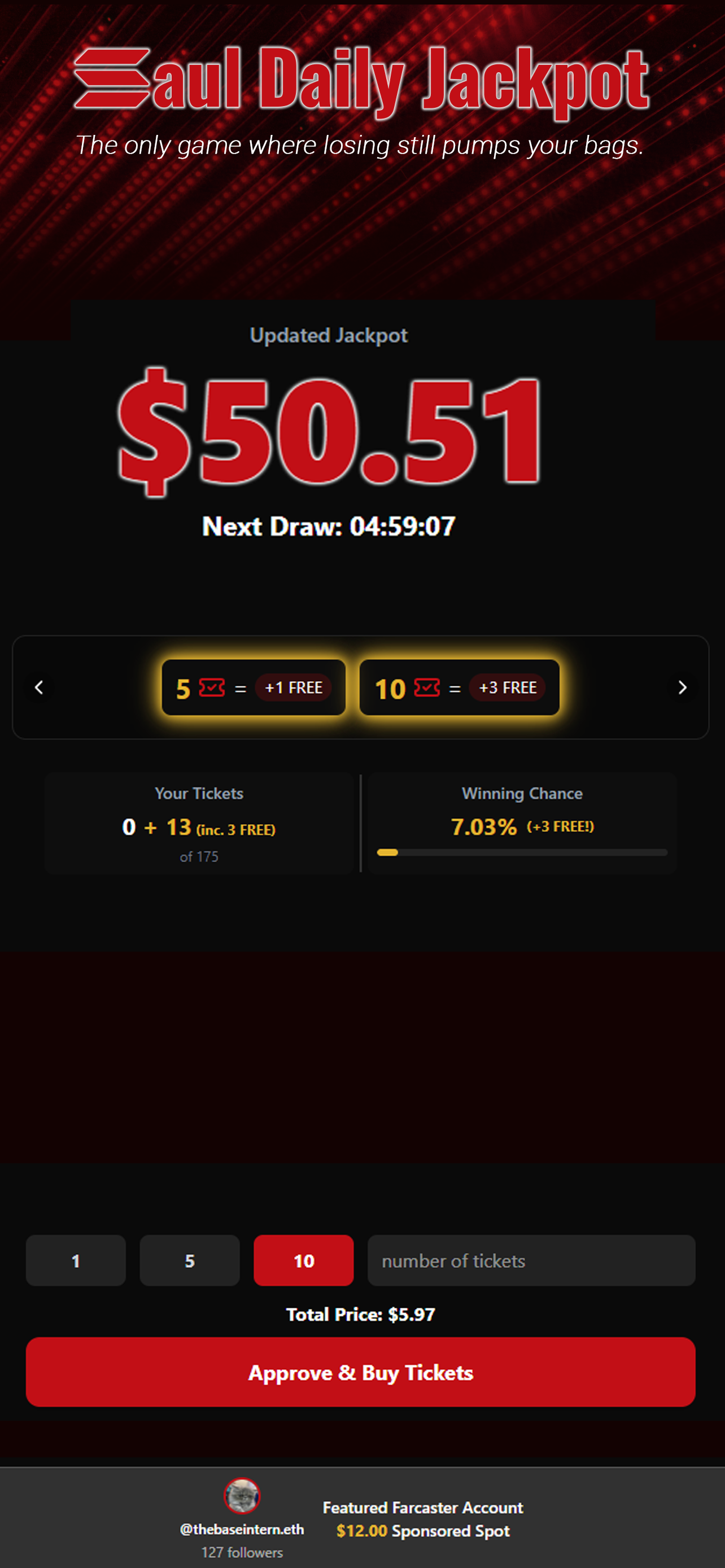 Jackpot - Farcaster Mini Apps screenshot